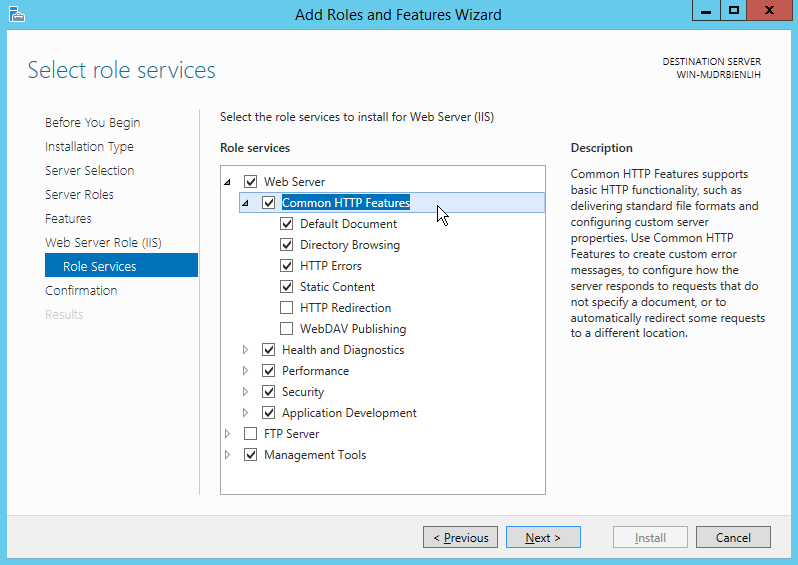 Win2012 - PreReq - Common HTTP