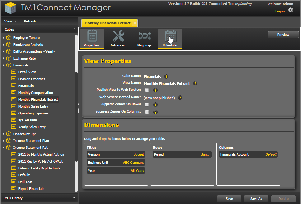 TM1Connect - Batch - Data Export