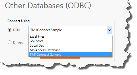 TM1Connect - ODBC - Select DSN