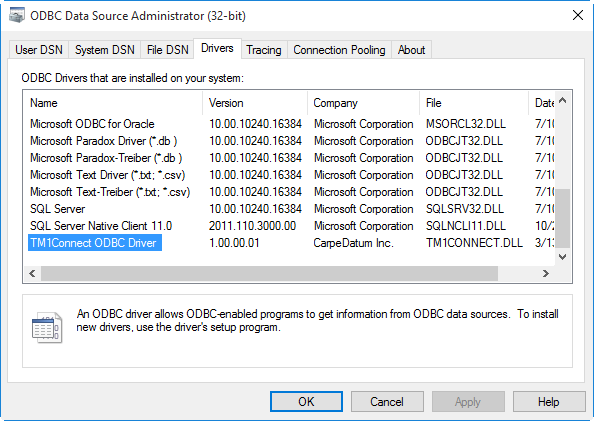 ODBC Data Sources